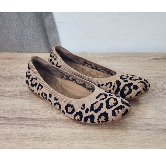 Vivaia Woman's Ballet Flat Round-Toe Claire Tan Dark Leopard Size 9.5 - 41 EU - Picture 2 of 12